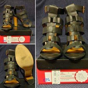 Black Strappy Sandal Heels